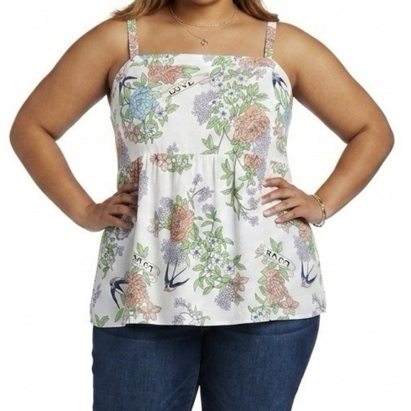 torrid Tops - TORRID Babydoll Cami sz 3X (22/24) Floral Cottagecore Feminine Boho Flowy NWT